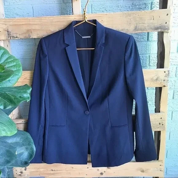 New Elie Tahari Darcy One Button Wool Stretch Suit